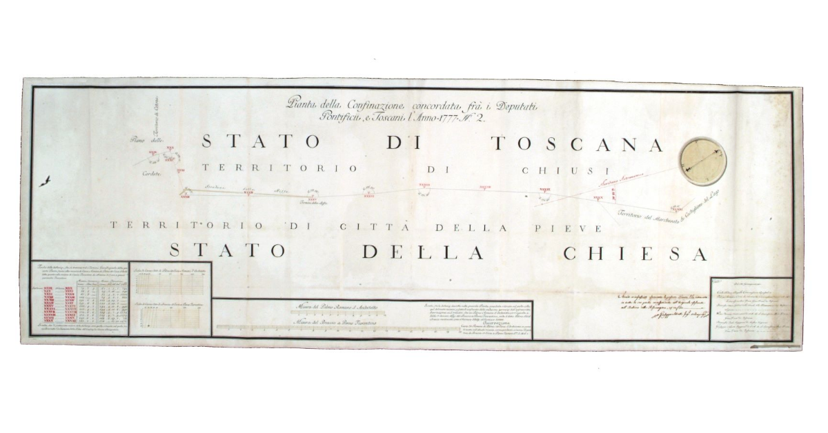 Pianta della Confinazione concordata fra i Deputati Pontificii, e Toscani l’Anno 1777 N° 2