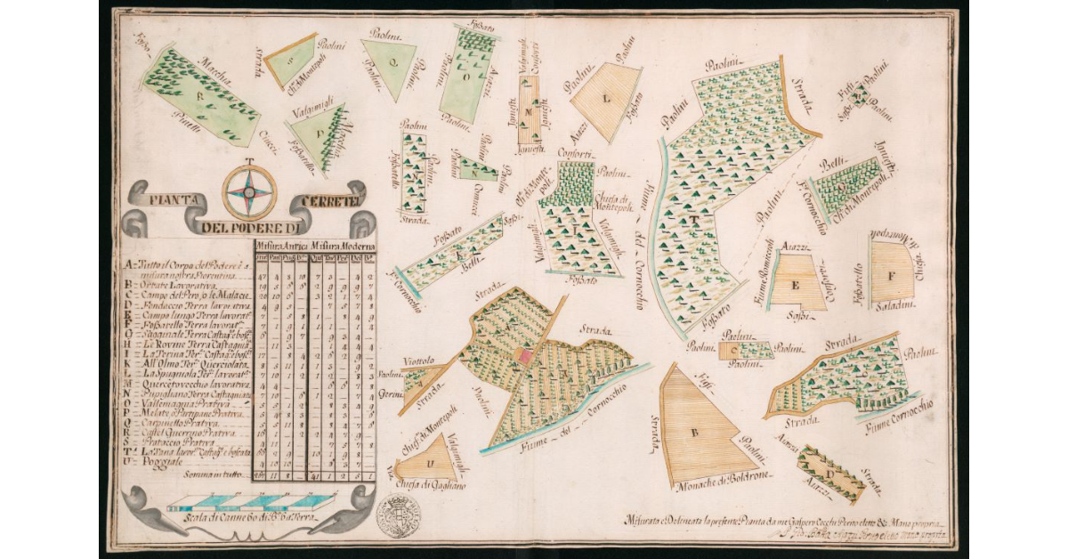 Pianta del podere di Cerretello