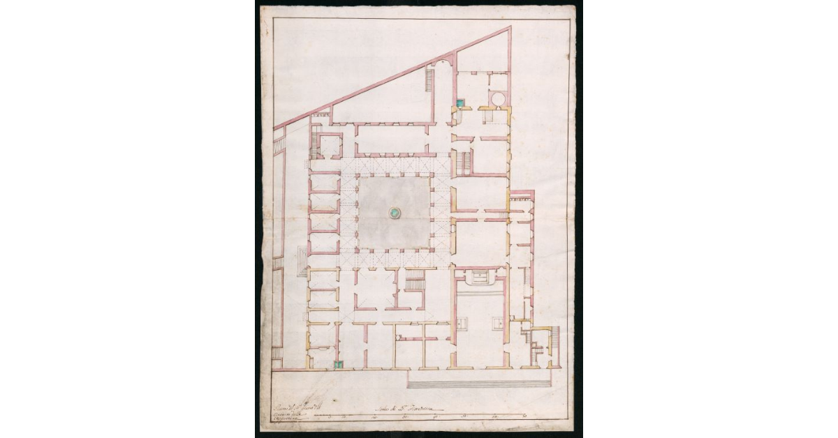 Pianta del primo piano del convento delle Cappuccine