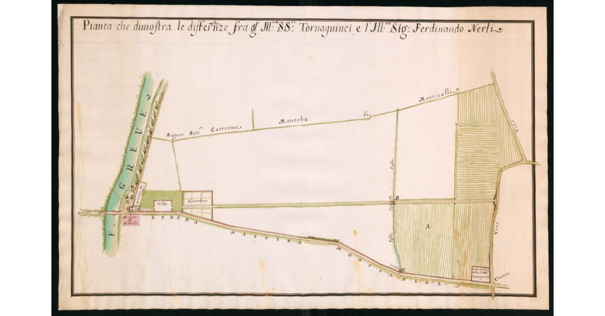 Pianta che dimostra le differenze fra gli Ill.mi SS.ri Tornaquinci e l'Ill.mo Sig.Ferdinando Nerli