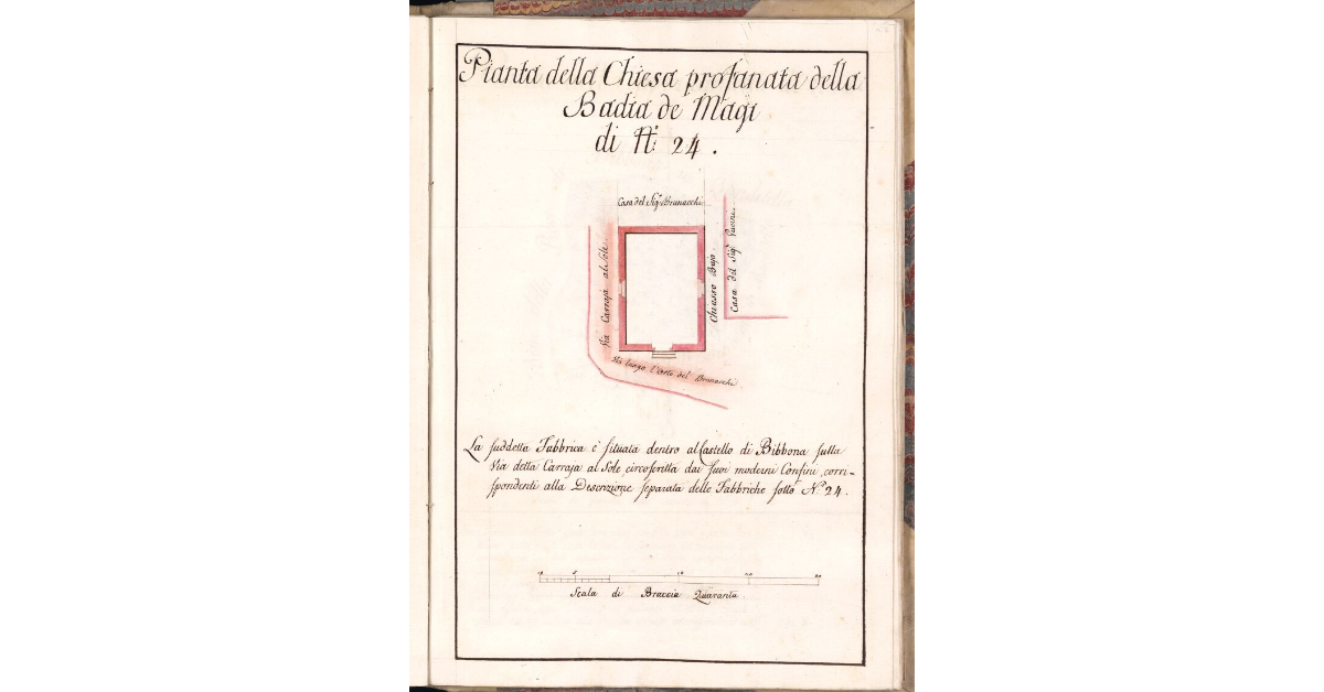 Pianta della Chiesa profanata della Badia de Magi di N. 24