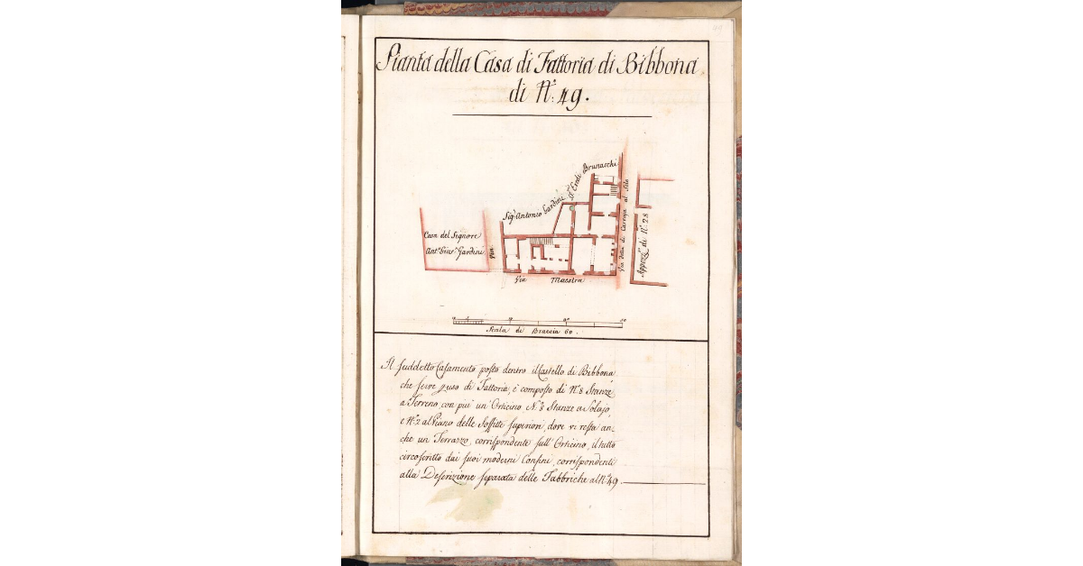 Pianta della Casa di Fattoria di Bibbona di N. 49