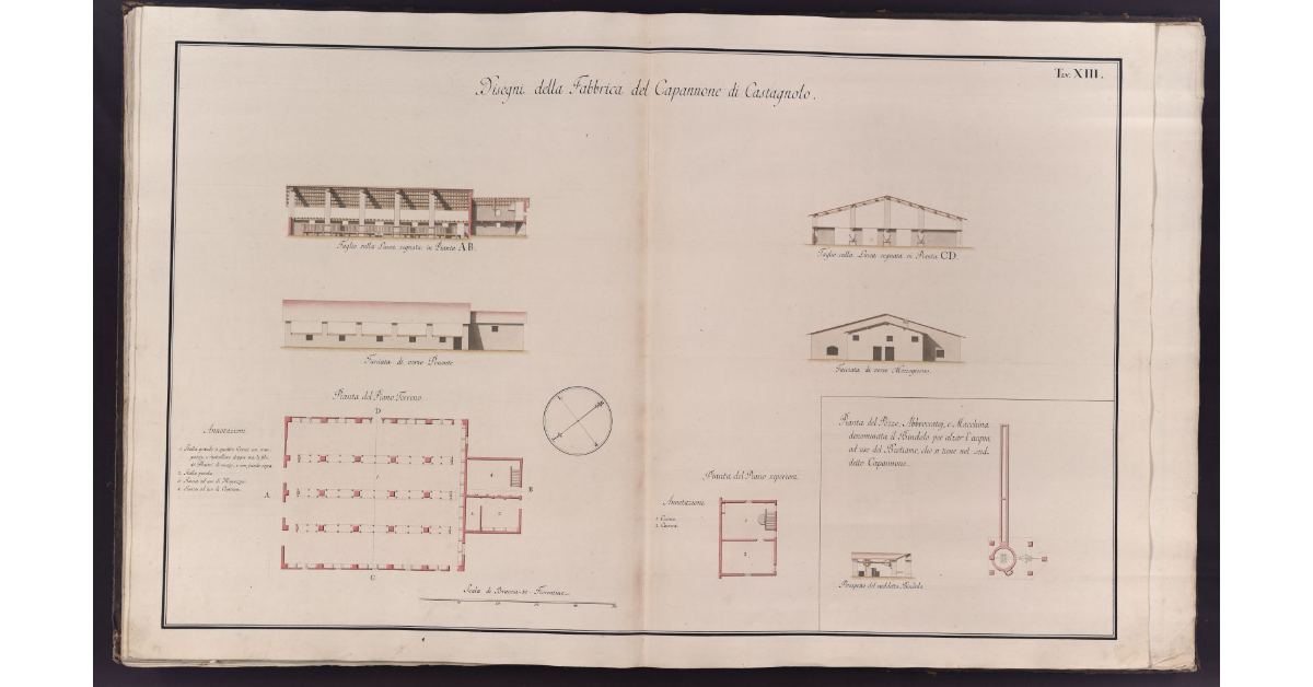Disegni della Fabbrica del Capannone di Castagnolo