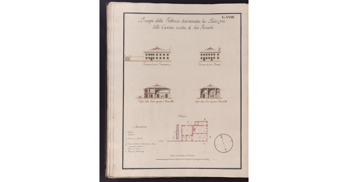 Disegni della Fabbrica denominata la Palazzina delle Cascine vecchie di San Rossore
