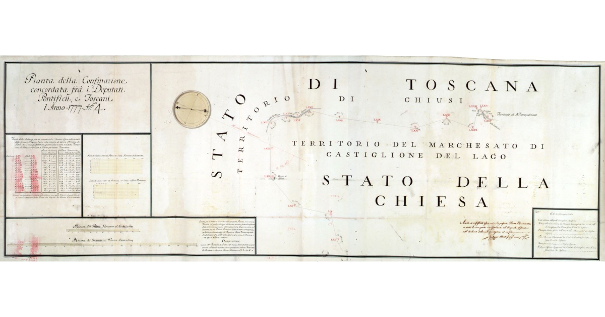Pianta della Confinazione concordata fra i Deputati Pontificii, e Toscani l’Anno 1777 N° 4