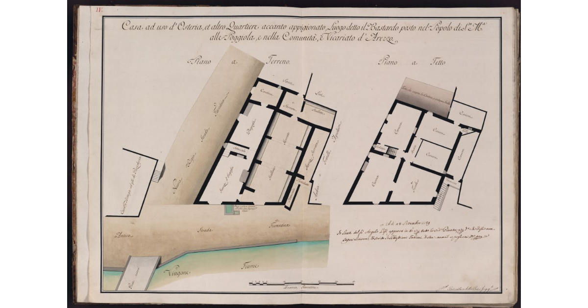 Casa ad uso d'Osteria, et altro Quartiere accanto appigionato, Luogo detto il Bastardo posto nel Popolo di S. M. alle Poggiola, e nella Comunità, e Vicariato d'Arezzo