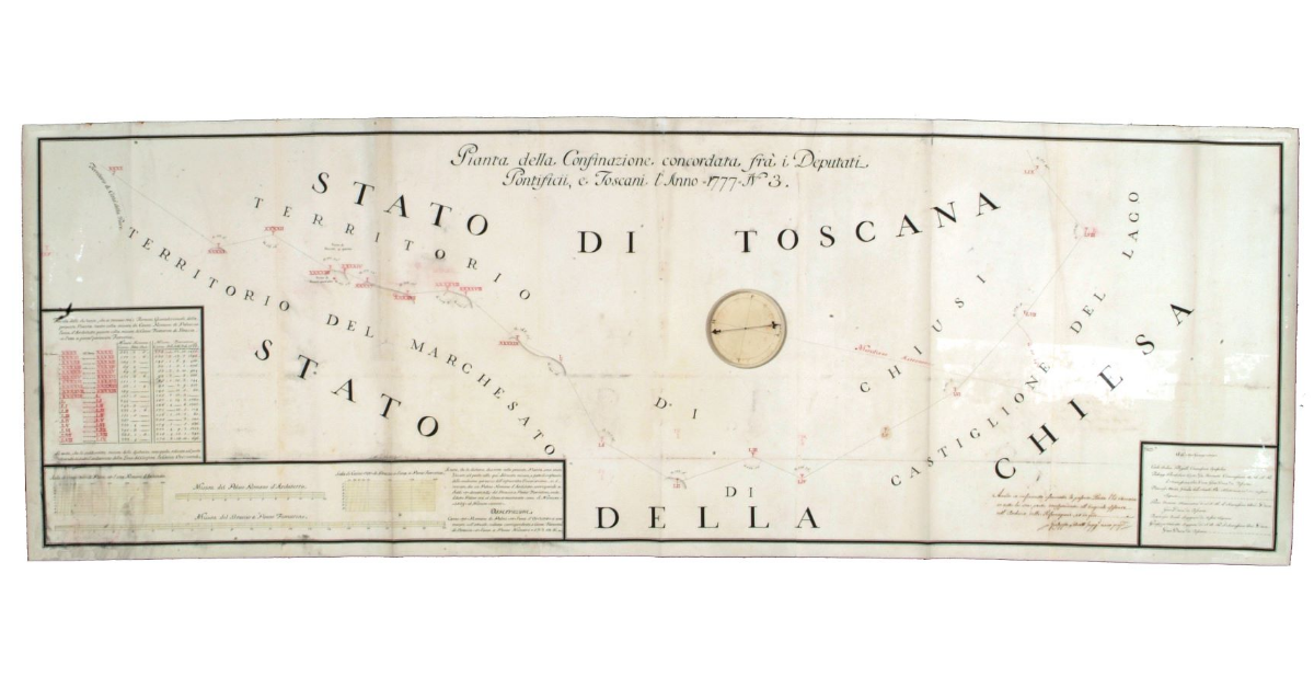 Pianta della Confinazione concordata fra i Deputati Pontificii, e Toscani l’Anno 1777 N° 3