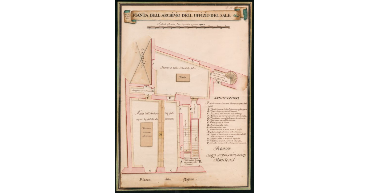 Pianta dell'archivio dell'ufficio del Sale
