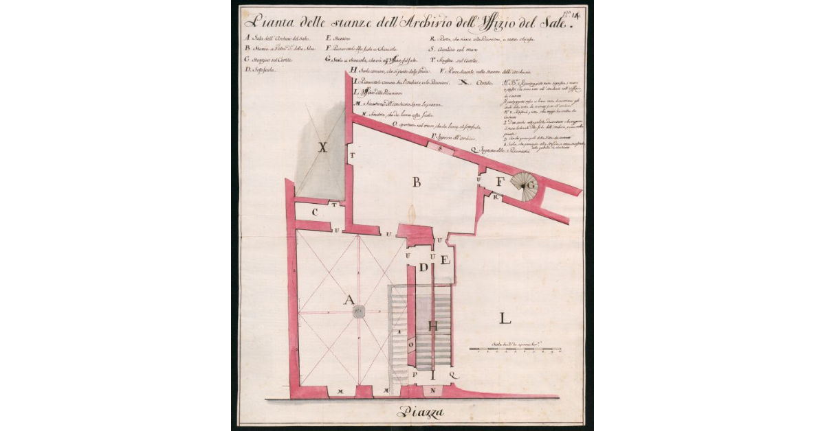 Pianta delle stanze dell'Archivio dell'Uffizio del Sale