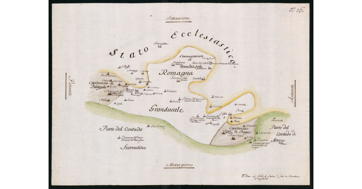 Pianta della Romagna granducale