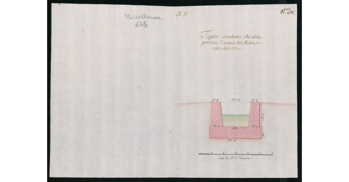 Taglio condotto che deve portare acqua del mare alle saline