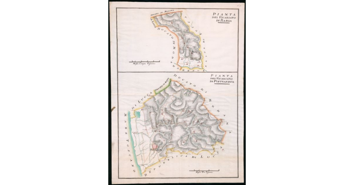 Pianta del vicariato di Barga. Pianta del vicariato di Pietrasanta
