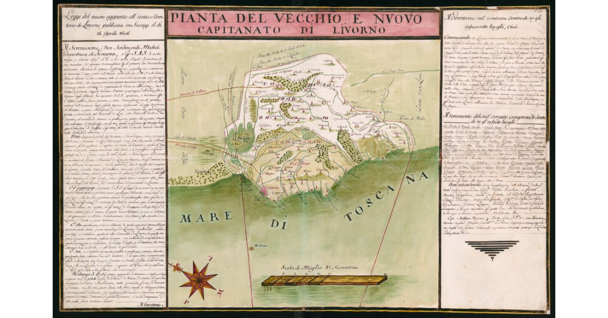 Pianta del vecchio e nuovo capitanato di Livorno