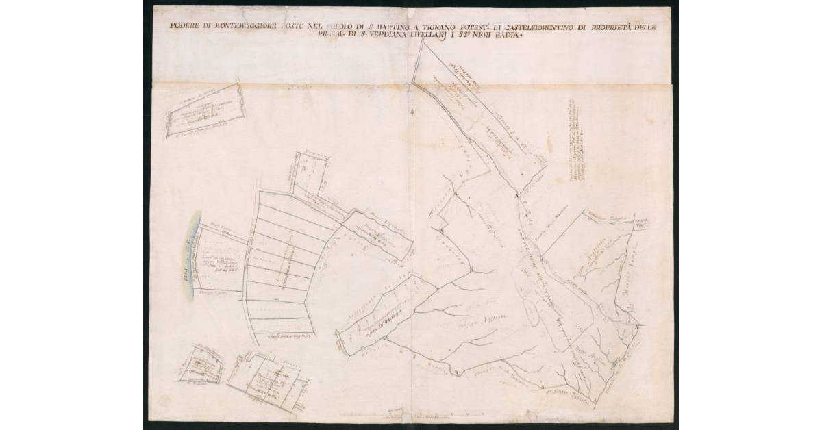 Podere di Montemaggiore posto nel popolo di S.Martino a Tignano Podesteria di Castelfranco di proprietà delle RR.MM. di S.Verdiana livellari i SS.ri Neri Badia