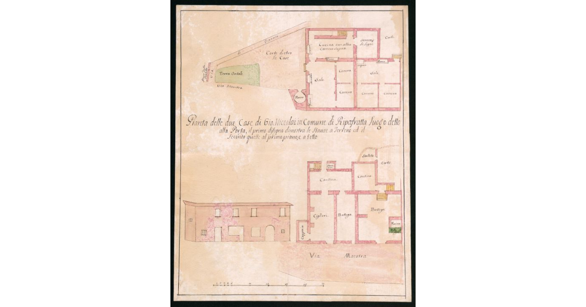 Pianta delle due case di Giovanni Niccolai in comune di Ripafratta luogo detto alla Porta