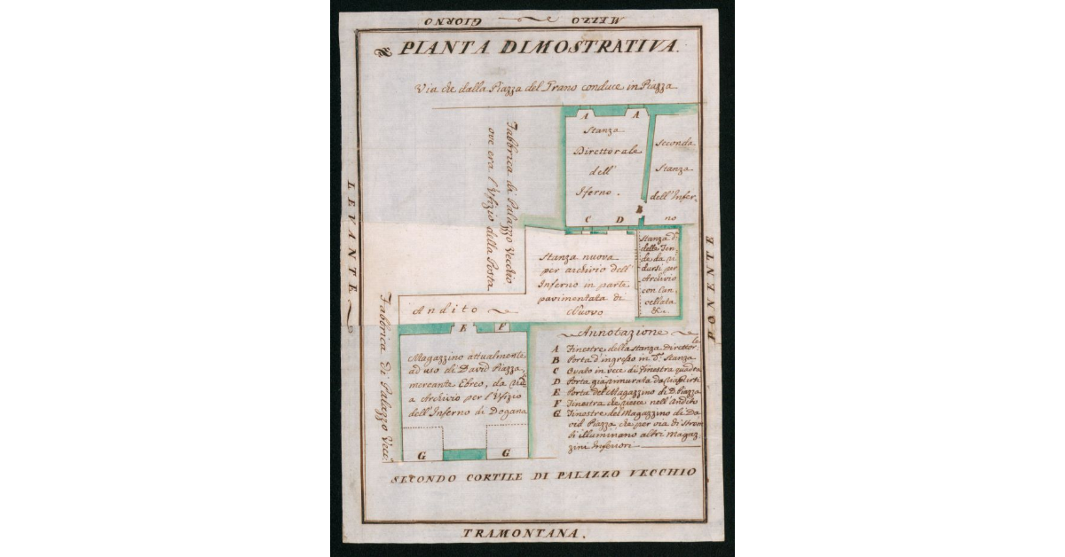Pianta dimostrativa [dell'ufficio dell'Inferno di dogana in Palazzo Vecchio]