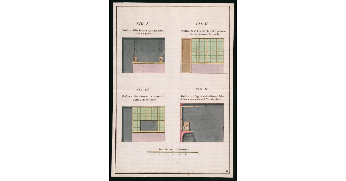 [Tagli e profili di una stanza della gabella situata nella porta San Niccolò]