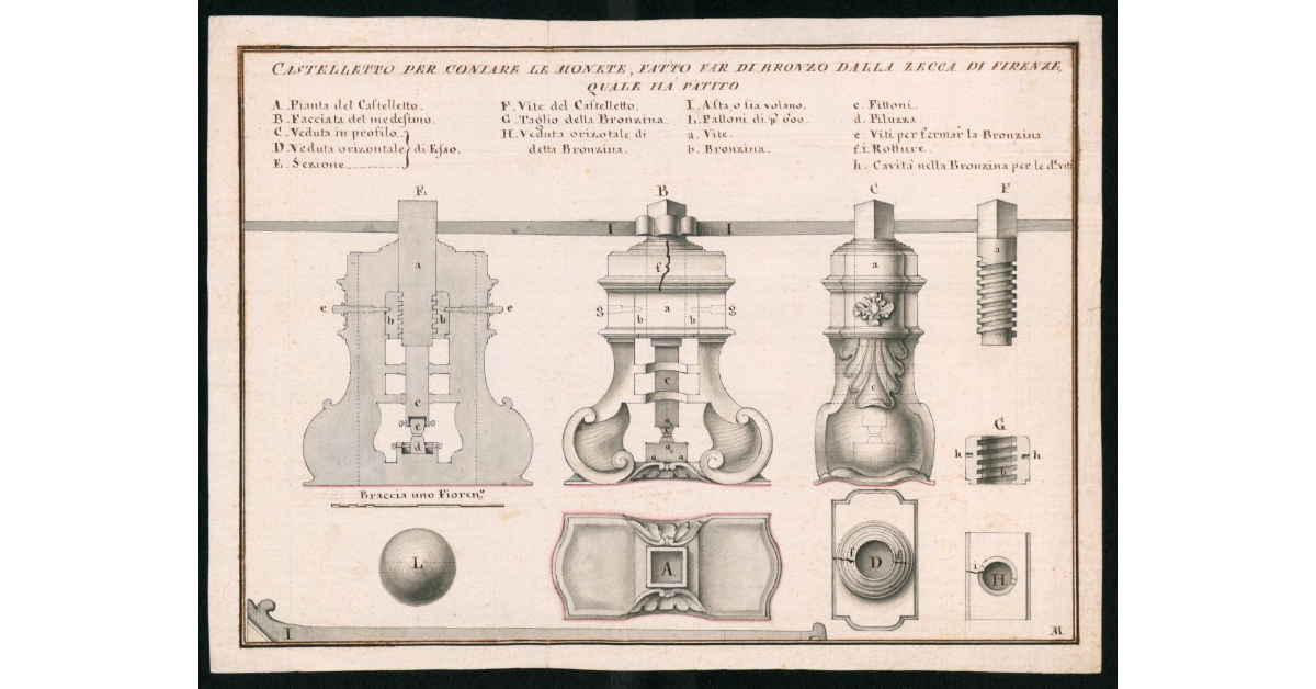 Castelletto per coniare le monete, fatto far di bronzo dalla Zecca di Firenze, quale ha patito