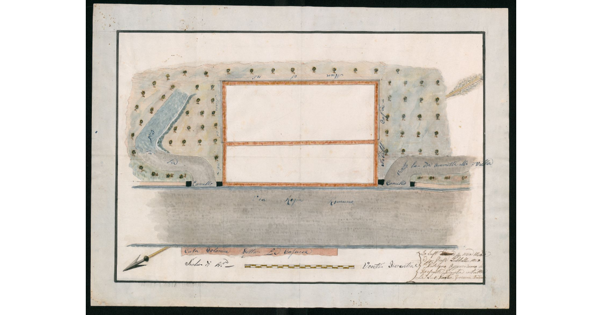 [Pianta di un edificio di proprietà Bandinelli sulla via Romana a San Casciano Val di Pesa]