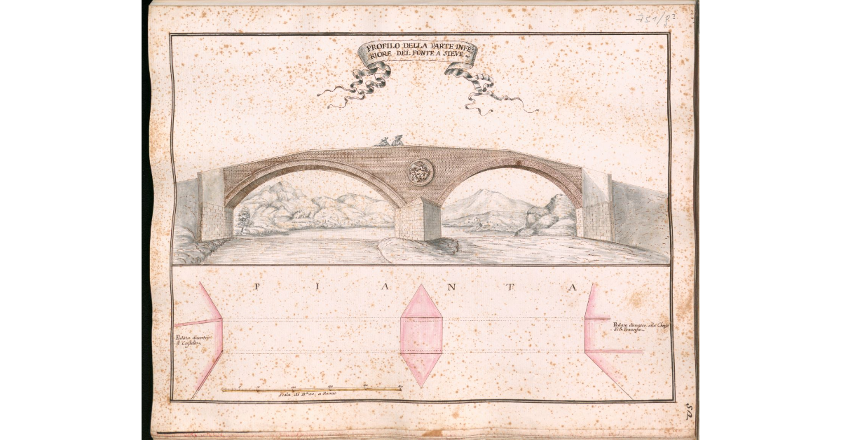 Profilo della parte inferiore del Ponte a Sieve
