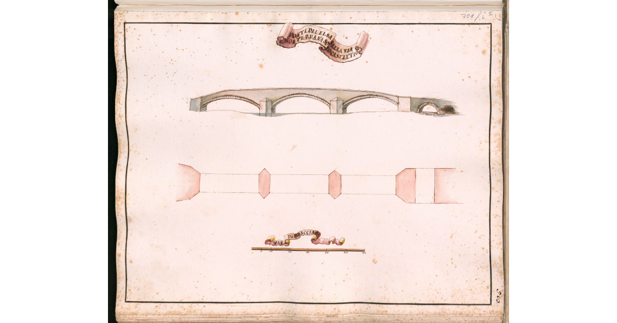 Ponte dell'Elsa nella via volterrana sotto Castelfiorentino