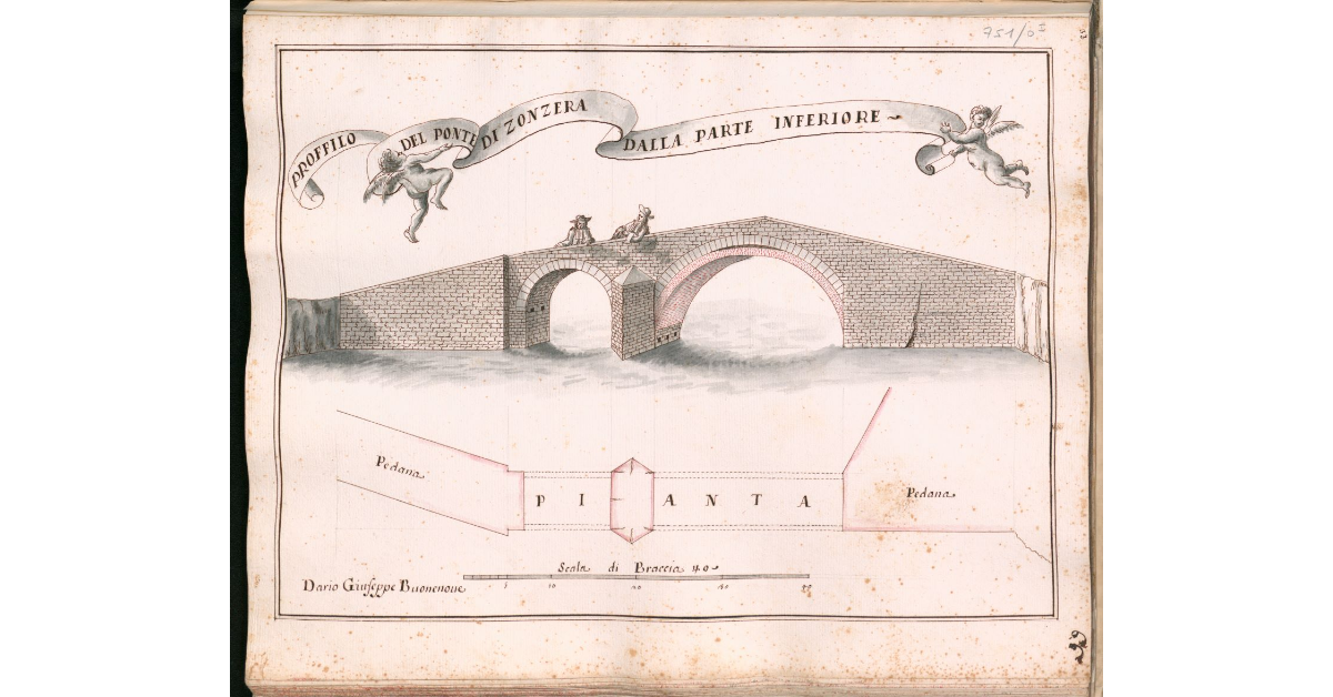 Profilo del ponte di Zonzera dalla parte inferiore