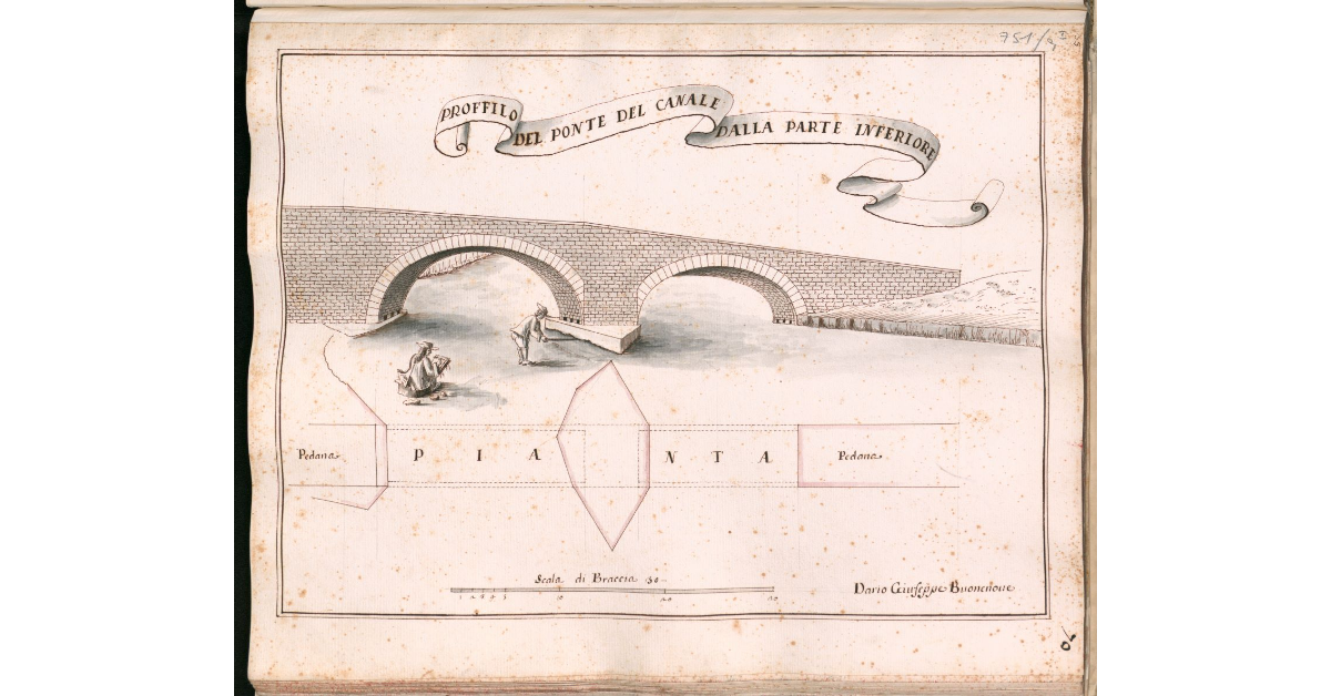 Profilo del ponte del Canale dalla parte inferiore
