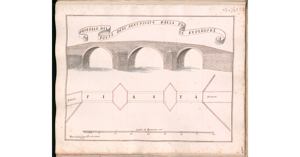 Proffilo del ponte dell'Annunziata della parte superiore