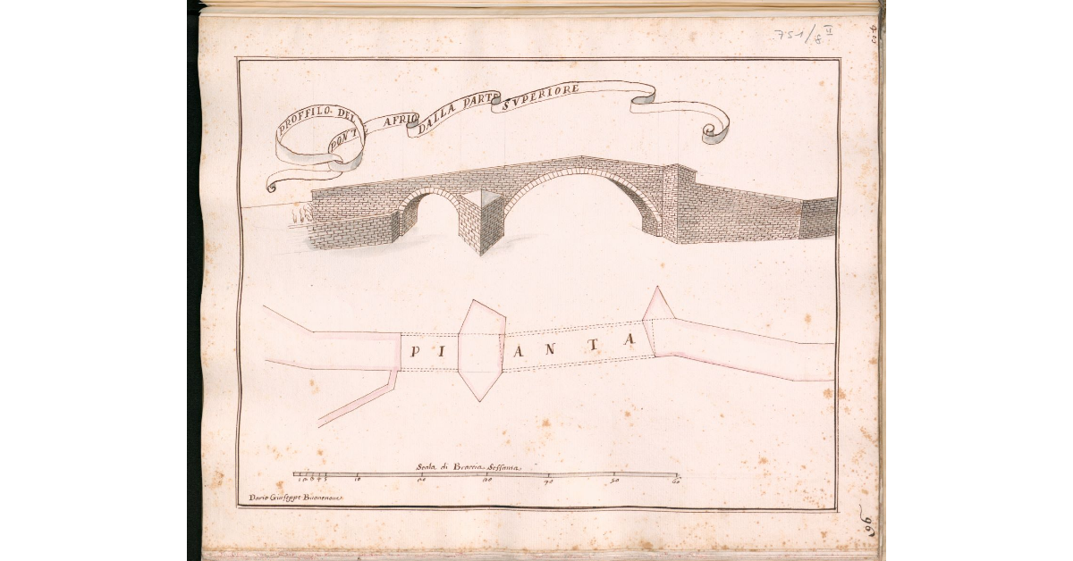 Proffilo del Ponte Afrio dalla parte superiore