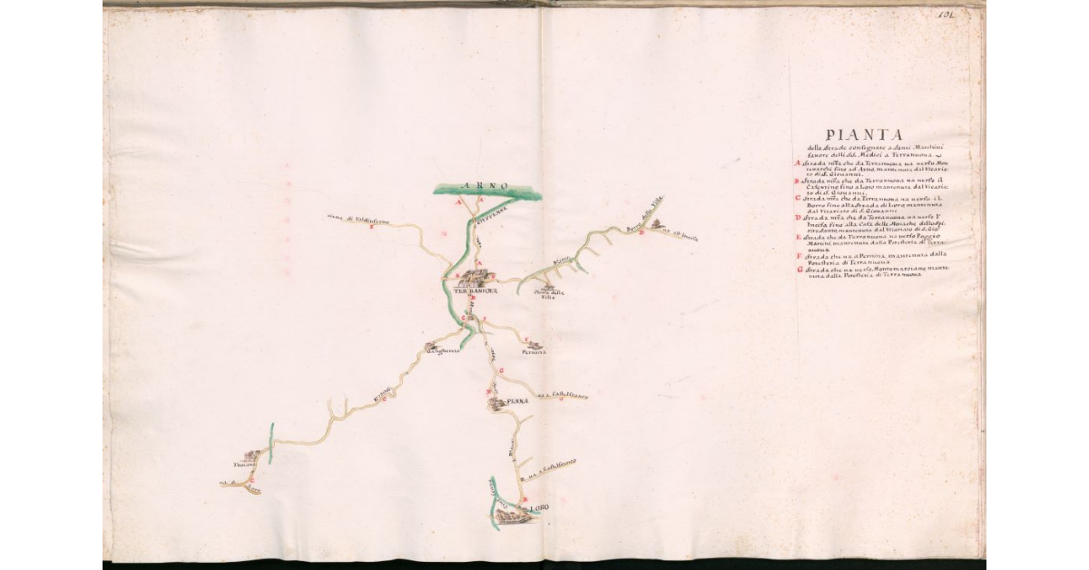Pianta delle strade consegnate a Santi Marchini fattore delli SS.Medici a Terranova