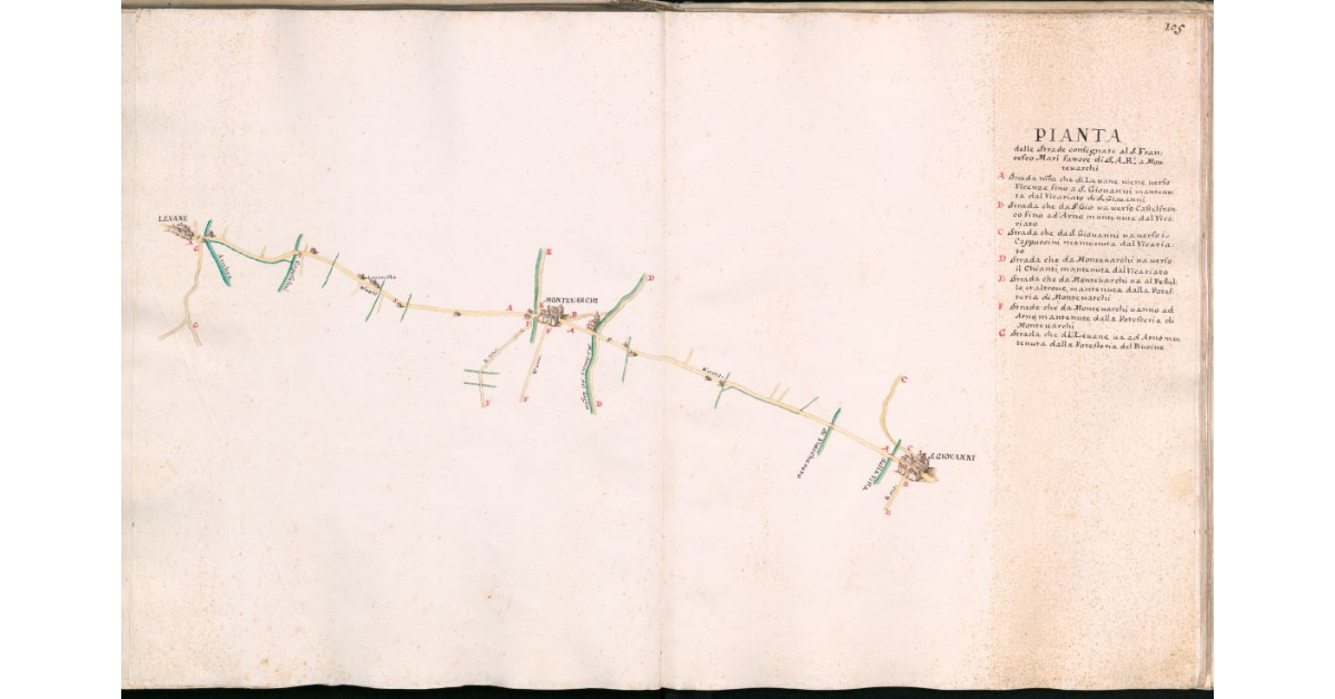 Pianta delle strade consegnate al S.Francesco Mari fattore di S.A.R. a Montevarchi