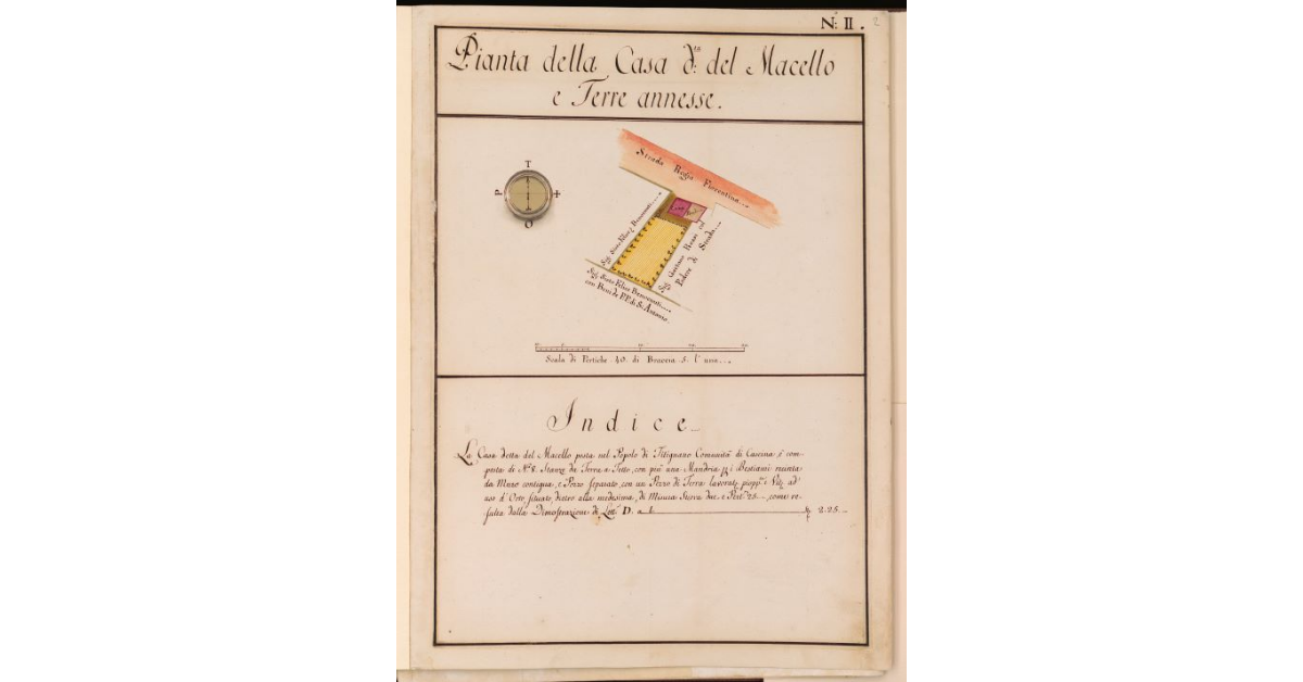 Pianta della Casa detta del Macello e Terre annesse