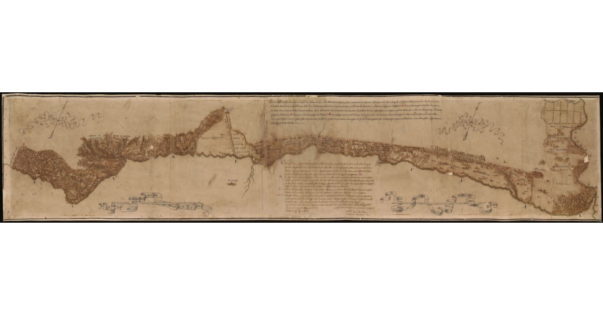 Pianta della differenza vertente fra la comunità di Colle Montanino da una parte e la comunità di Chianni e Rivalto dall'altra [...]