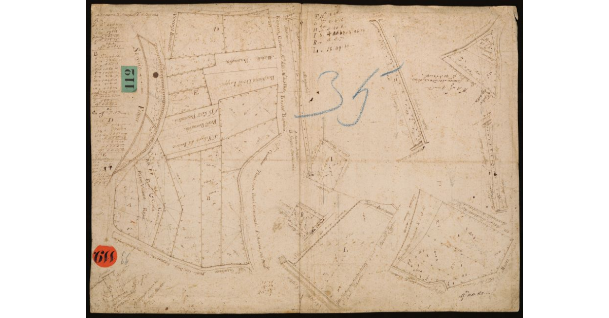 [Pianta di appezzamenti di terra] in comune d'Avane, luogo detto Il Castello