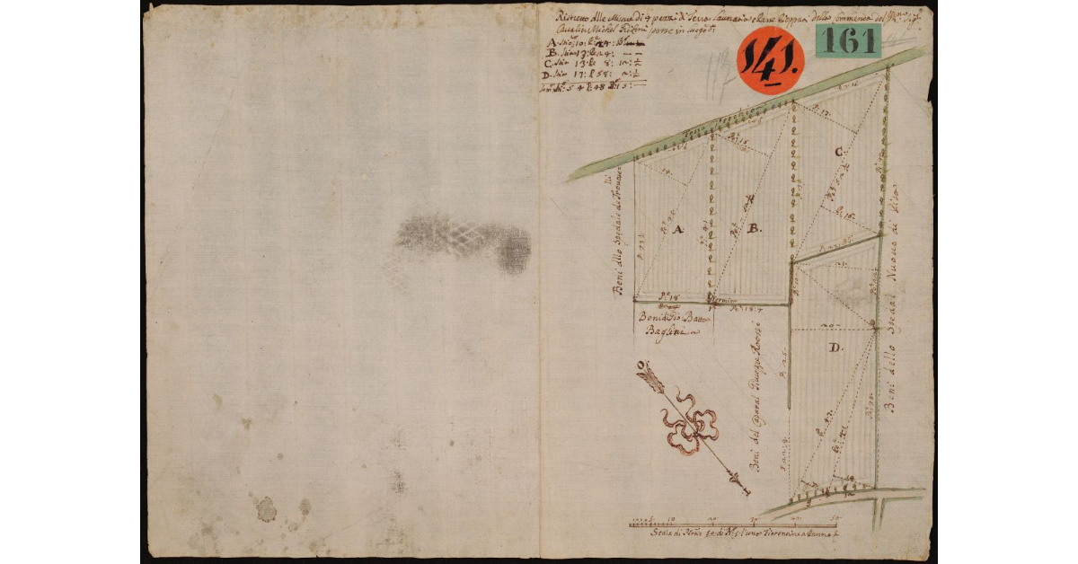 Ristretto delle misure di quattro pezzi di terra lavorativa e parte pioppati della Commenda del cav. Michele Grifoni [...]