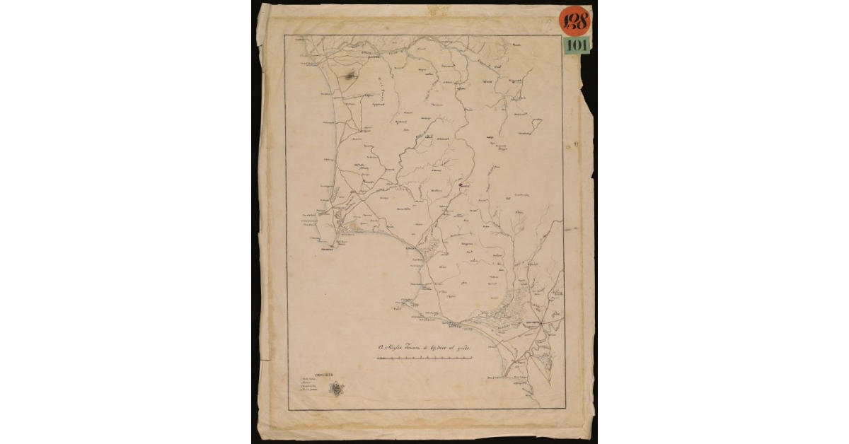 [Pianta topografica di una parte della Maremma fra il fiume Cecina e il fiume Ombrone]