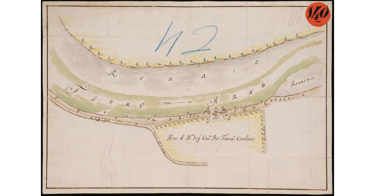 Corrosione della ripa e argine dell'Arno in Cesana