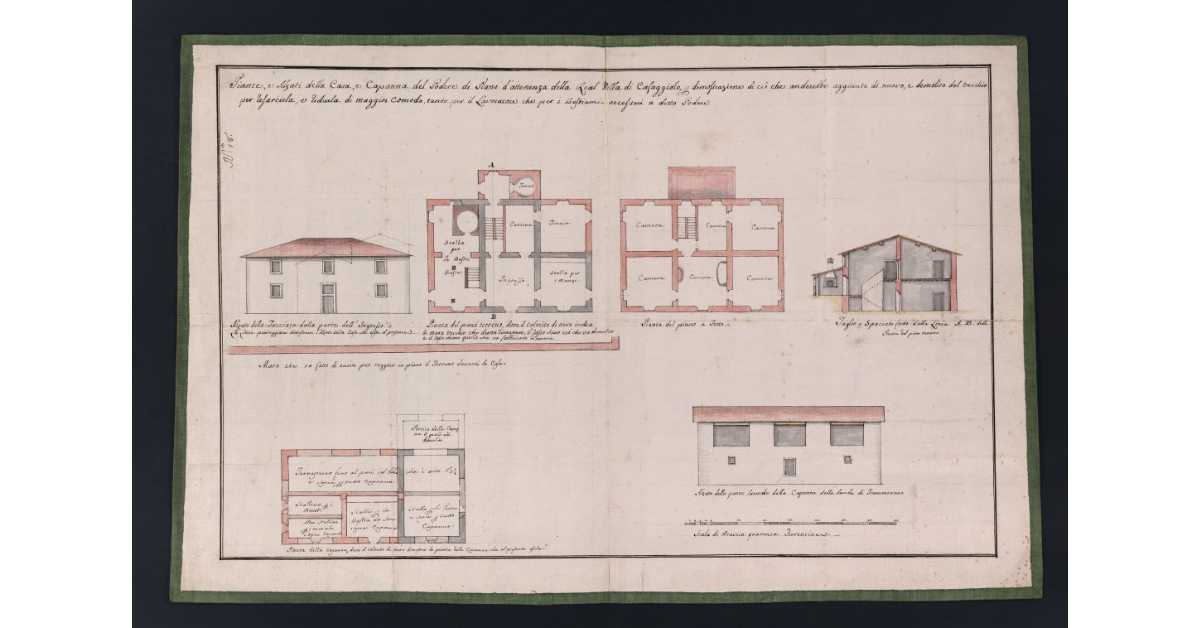 Piante, e Alzati della Casa, e Capanna del Podere di Piano d'attenenza della Real Villa di Cafaggiolo, per dimostrazione di ciò che anderebbe aggiunto di nuovo, e demolito del vecchio per resarcirla, e ridurla di maggior comodo, tanto per il lavoratore che per i Bestiami necessari a detto Podere