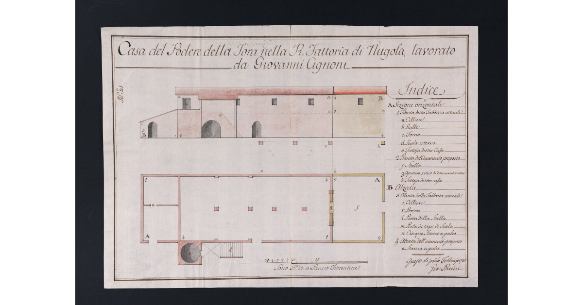 Casa del Podere della Tora nella R. Fattoria di Nugola, lavorato da Giovanni Cignoni