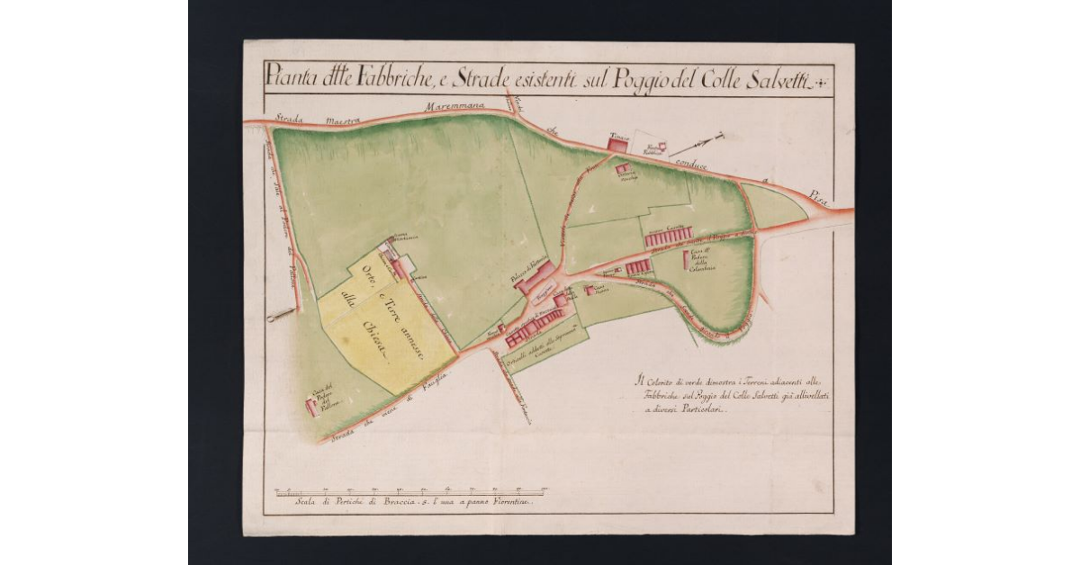 Pianta delle Fabbriche, e Strade esistenti sul Poggio del Colle Salvetti