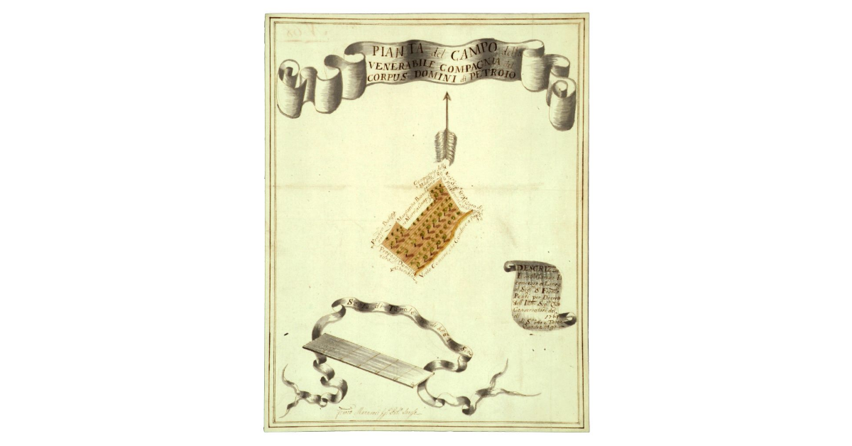 Pianta del Campo della Venerabile Compagnia del Corpus Domini di Petroio