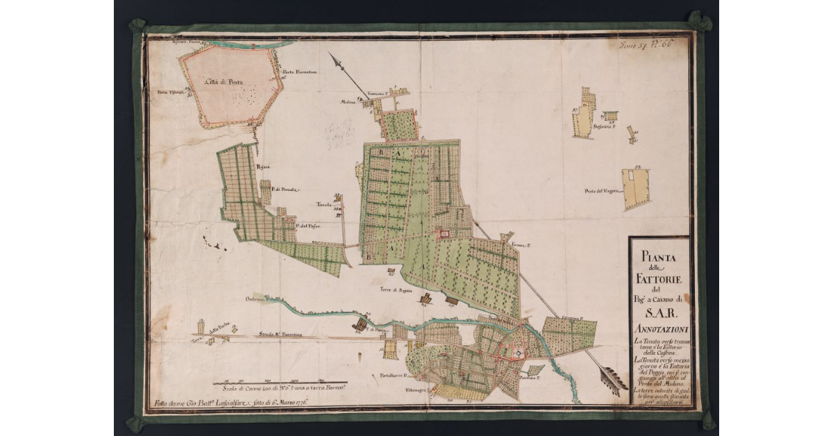 Pianta delle Fattorie del Poggio a Caiano di S.A.R