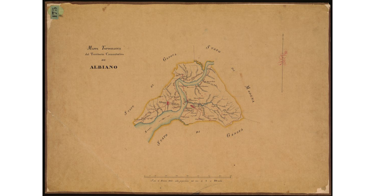 Mappa topografica del territorio comunitativo di Albiano