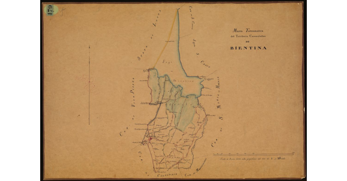 Mappa topografica del territorio comunitativo di Bientina