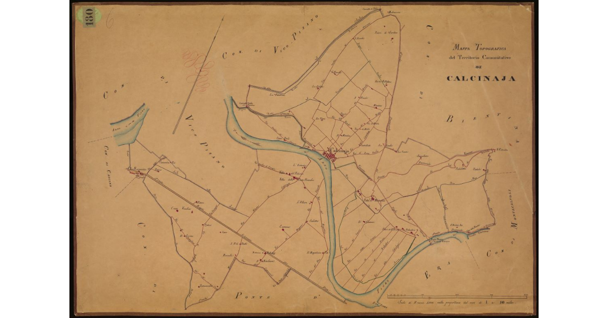 Mappa topografica del territorio comunitativo di Calcinaia