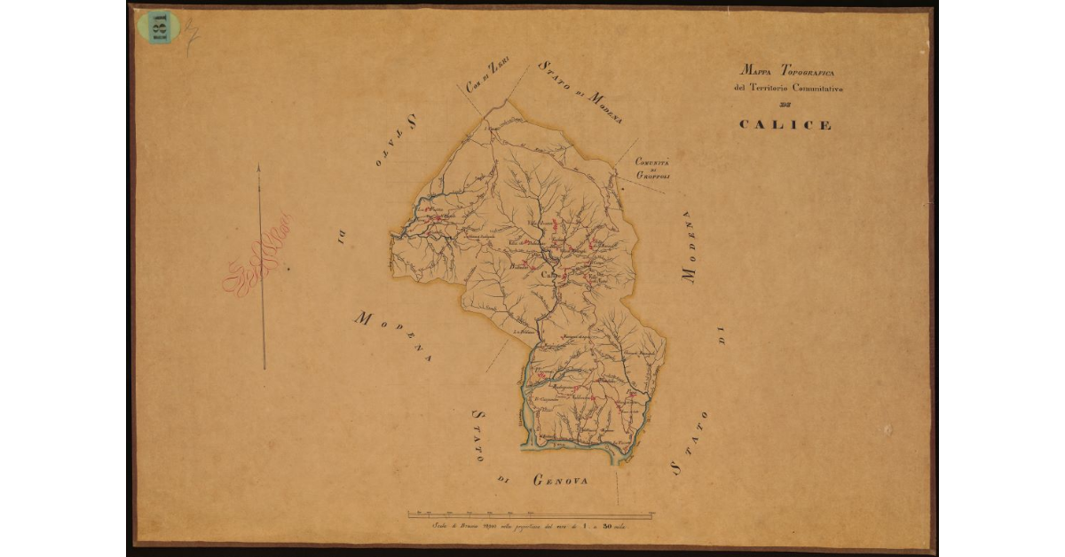 Mappa topografica del territorio comunitativo di Calice