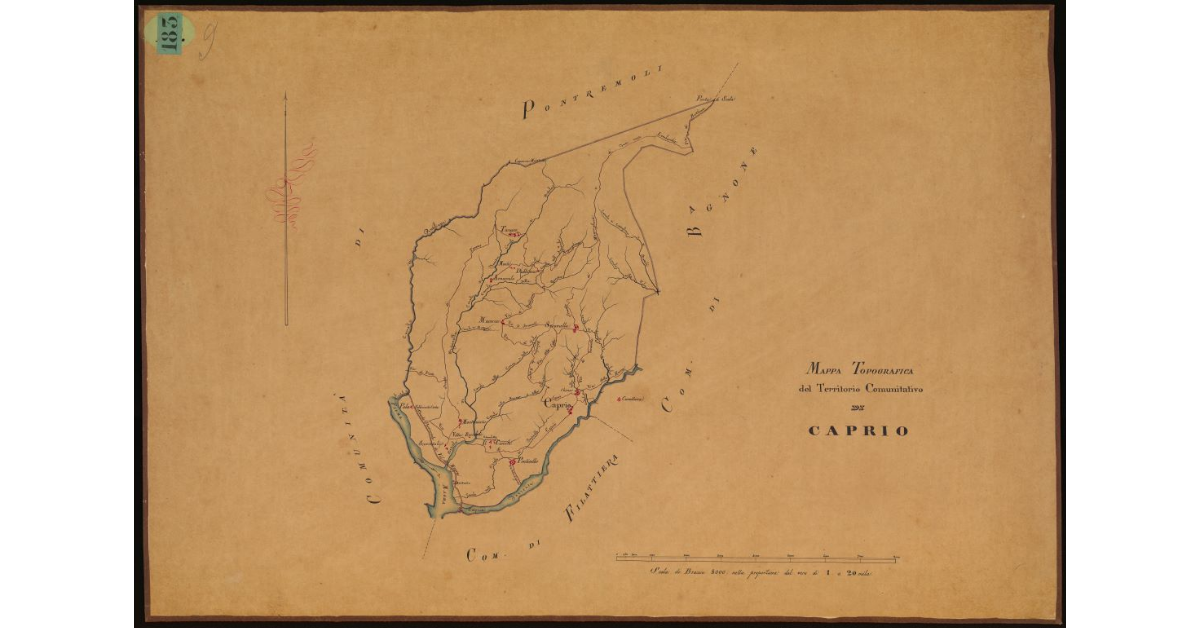 Mappa topografica del territorio comunitativo di Caprio