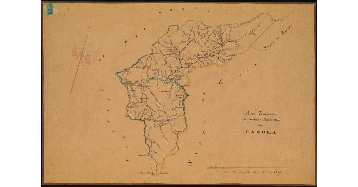 Mappa topografica del territorio comunitativo di Casola