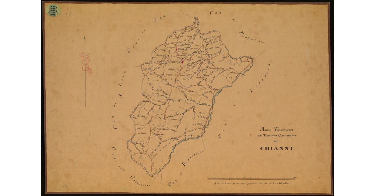 Mappa topografica del territorio comunitativo di Chianni