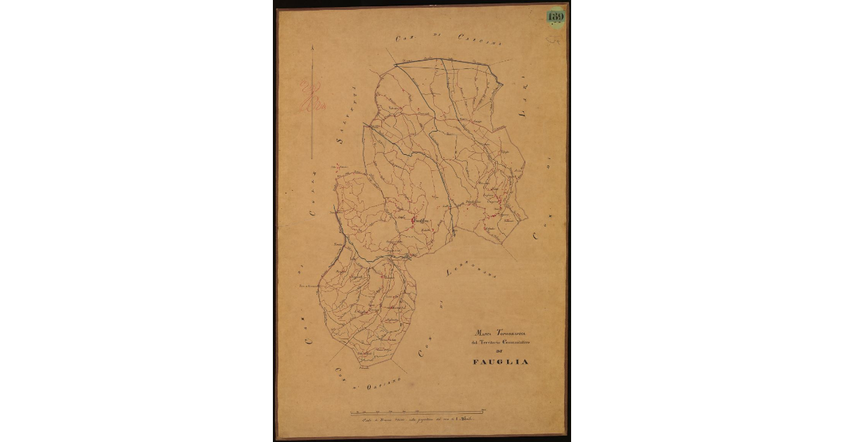 Mappa topografica del territorio comunitativo di Fauglia